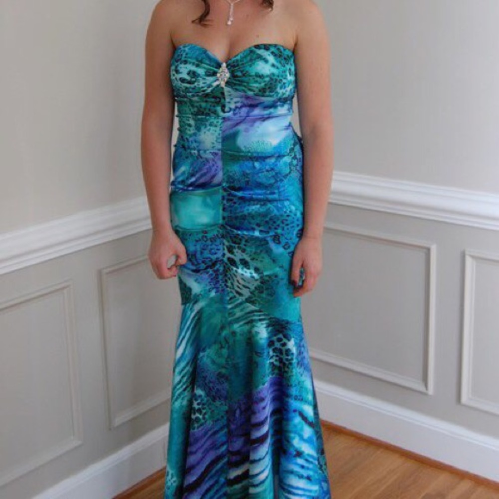 Prom Dress Mermaid Style with a Fun Print